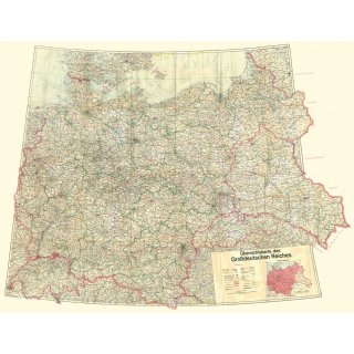 Deutschland. Übersichtskarte des Großdeutschen Reiches - Dezember 1942