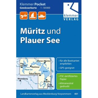 401 Gewässerkarte Müritz und Plauer See 1:50.000