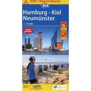 ADFC Regionalkarte Hamburg/Neumnster/Kiel 1:75.000