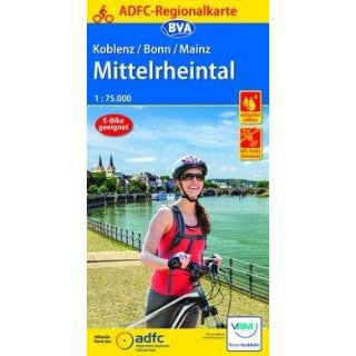 ADFC Regionalkarte Koblenz/Bonn/Mainz Mittelrheintal 1:75.000