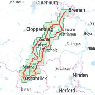 Brckenradweg Osnabrck-Bremen 1:50.000