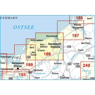 188 Hansestadt Rostock, Khlungsborn, Bad Doberan, Rerik und Umgebung 1:50.000