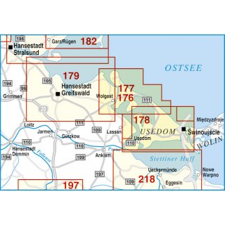 187 Insel Usedom, Ahlbeck, Heringsdorf, Bansin, Swinemnde 1:35.000