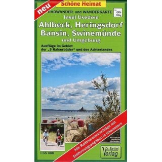 187 Insel Usedom, Ahlbeck, Heringsdorf, Bansin, Swinemünde 1:35.000