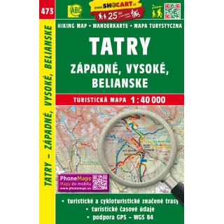 Wanderkarte 473 Westliche Tatra - Hohe Tatra - Belaer Tatra