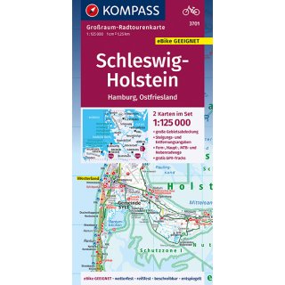 Großraum- Radtourenkarte Schleswig-Holstei