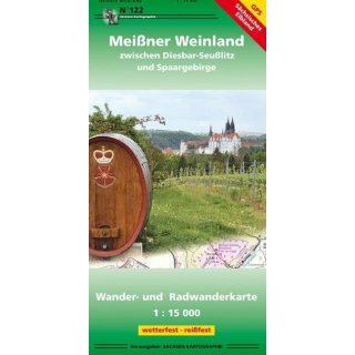 122 Meißner Weinland zwischen Diesbar-Seußlitz und Spaargebirge 1 : 15 000