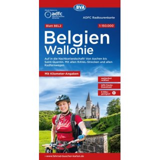 ADFC Fahrradkarte Belgien Wallonie