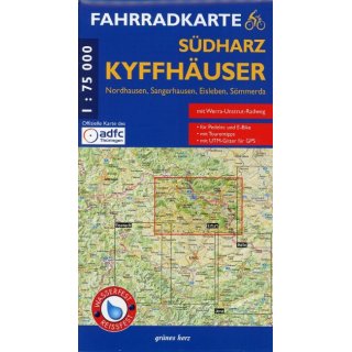 Südharz, Kyffhäuser Fahrradkarte 1 : 75 000