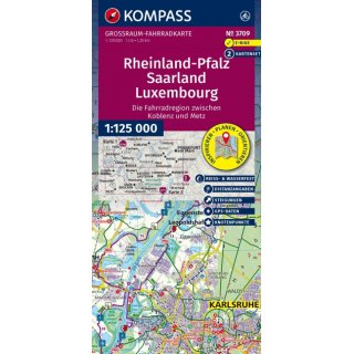 3709 Kompass Gro�raum-Radkarte Rheinland-Pfalz