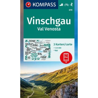 WK  670 Vinschgau, Val Venosta 1:25.000