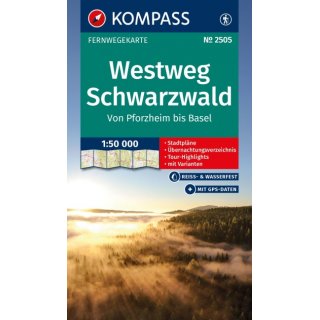 WTK 2505 Westweg Schwarzwald (Leporello) 1:50.000