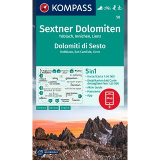 WK   58 Sextner Dolomiten, Toblach, Innichen, Lienz 1:50.000
