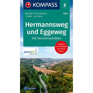 WTK 2504 Hermannsweg und Eggeweg, Die Hermannshöhen (Leporello) 1:50.000