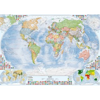 Weltkarte politisch mit Nebenkarten