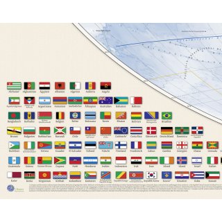 Weltkarte politisch mit Flaggen