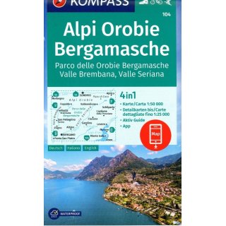 WK  104 Alpi Orobie Bergamasche 1:50.000