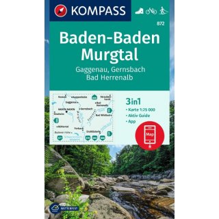 WK  872 Baden-Baden, Murgtal, Gaggenau, Gernsbach, Bad Herrenalb 1:25.000