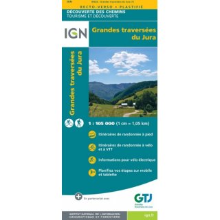 89026 Grandes traversées du Jura - GTJ - GR5 - GR9 1:105.000