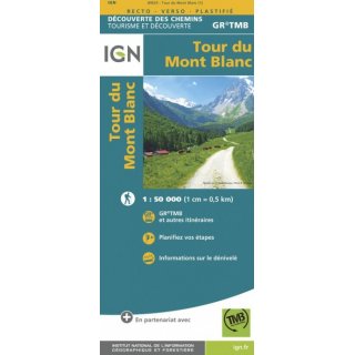 89025 Tour du Mont-Blanc - GR TMB 1:50.000 