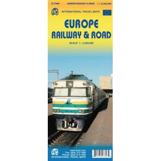 Europe Railway & Road 1:3,350 000