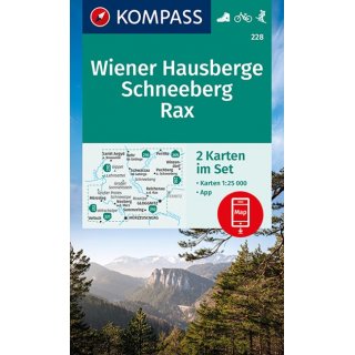 WK  228 Wiener Hausberge, Schneeberg, Rax 1:25.000