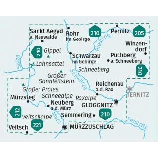 WK  228 Wiener Hausberge, Schneeberg, Rax 1:25.000