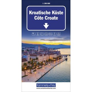 KuF Kroatische Küste 1 : 200 000. Straßenkarte