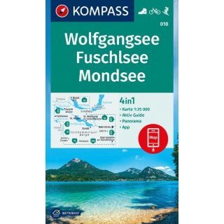 WK  018 Wolfgangsee, Fuschlsee, Mondsee 1:25.000