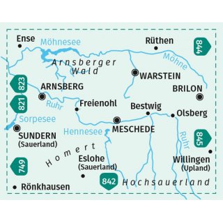 WK  841 Sauerland Nord, Hochsauerland, Arnsberger Wald 1:50 000