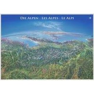 Panoramakarte Alpen mit Leisten
