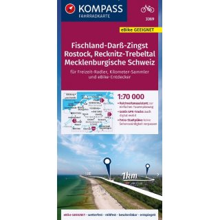FK 3369 Fischland-Dar-Zingst, Rostock, Recknitz-Trebeltal, Mecklenburgische Schweiz , 1:70 000