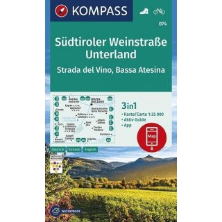 WK  074 Sdtiroler Weinstrae, Unterland, Strada del Vino, Bassa Atesina 1:25 000