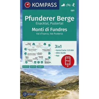 WK  081  Pfunderer Berge, Eisacktal, Pustertal, Monti di Fundres, Val dIsarco, Val Pusteria 1:25 000
