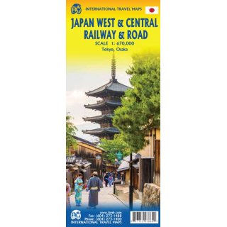 Japan West & Central Railway & Road 1:670.000