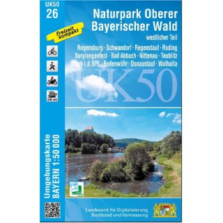 UK 50-26 Naturpark Oberer Bayerischer Wald - westlicher Teil 1 : 50 000