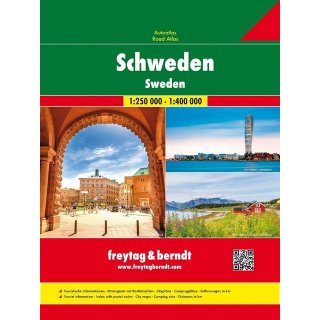 Schweden, Autoatlas 1:250.000 - 1:400.000