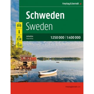 Schweden, Autoatlas 1:250.000 - 1:400.000