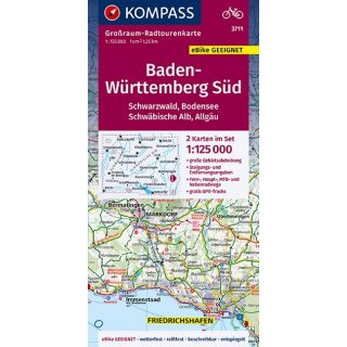 FK 3711, Baden-Wrttemberg Sd, Schwarzwald, Bodensee, Schwbische Alb, Allgu 1:125000