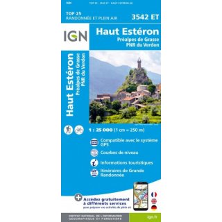 3542 ET Haut-Estron, Pralpes-de-Grasse  1:25.000