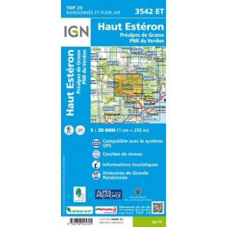 3542 ET Haut-Estron, Pralpes-de-Grasse  1:25.000