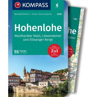 Kompass  Wanderfhrer 5390 Hohenlohe, Mainhardter Wald, Lwensteiner und Ellwanger Berge,