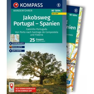 Kompass Wanderfhrer Jakobsweg Portugal Spanien