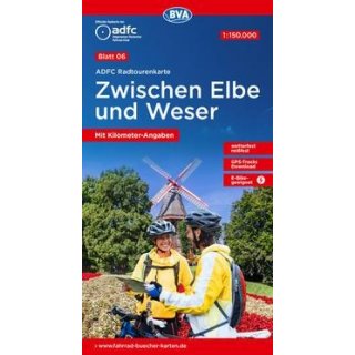 ADFC-Radtourenkarte 6 Zwischen Elbe und Weser 1:150.000