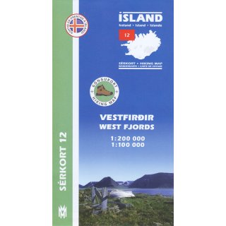 No. 12 - Vestfirir (West Fjords)   1:200.000 / 1:100.000