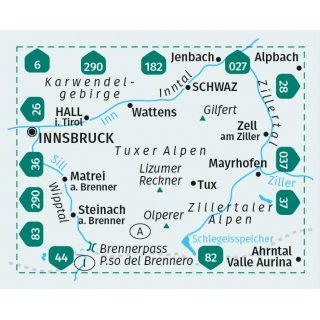 WK   34 Tuxer Alpen, Inntal, Wipptal, Zillertal