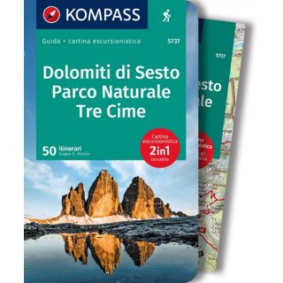 KOMPASS guida escursionistica 5737 Dolomiti di Sesto, Parco Naturale Tre Cime, italienische Ausgabe