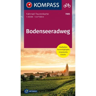 KOMPASS Fahrrad-Tourenkarte Bodenseeradweg 1:50.000