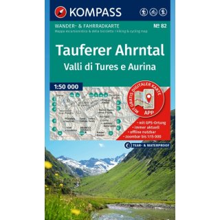 WK 82 Tauferer Ahrntal, Valle di Tures e Aurina 1:50.000