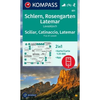 WK 651 Schlern, Rosengarten, Latemar 1:25 000